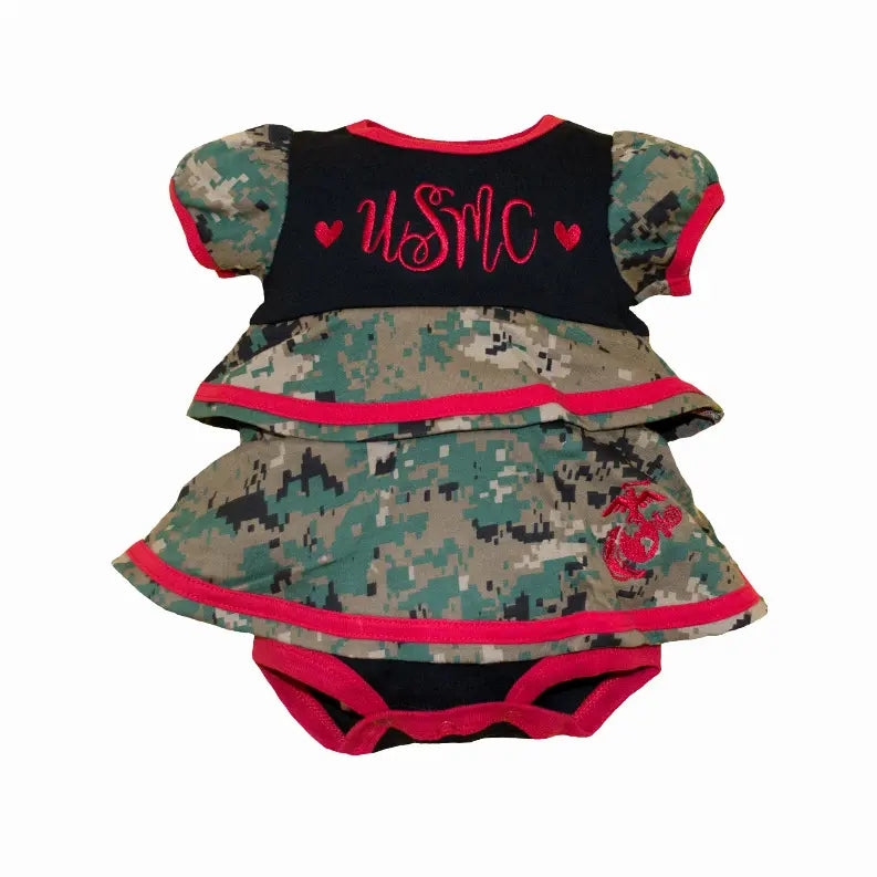 Marine Woodland Baby Ruffle Dress Trooper Clothing
