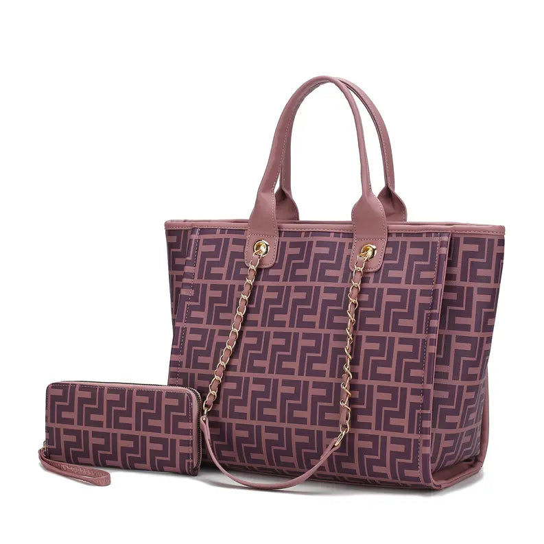 Marlene Vegan Leather Womens Tote Bag with Wallet- 2 pieces MKF Colletion by Mia K.