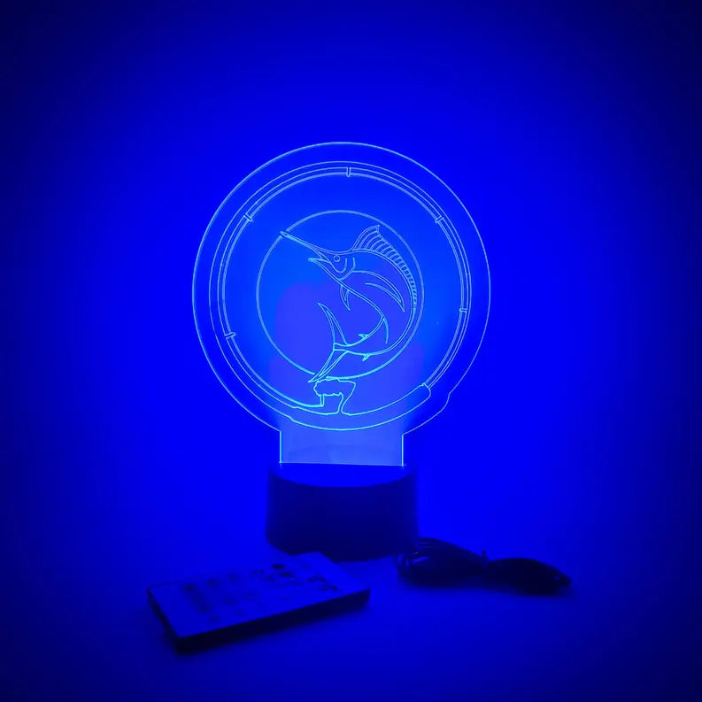 Marlin Fishing LED Lamp | Mancave Decor | Deep Sea Fishing The 308 Collective