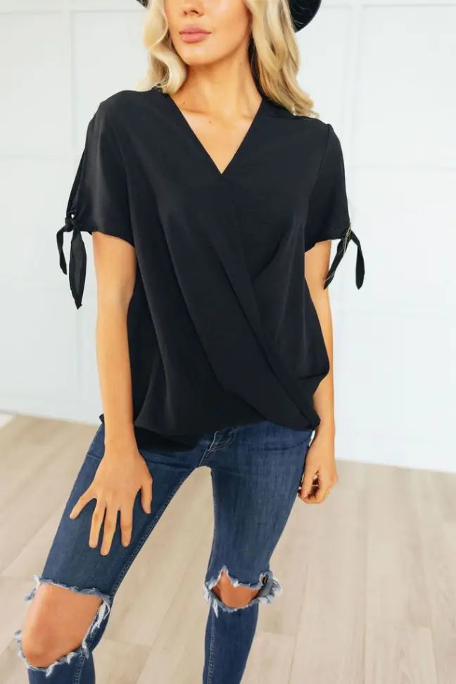 Martha Wrap Tie Top Stay Warm in Style
