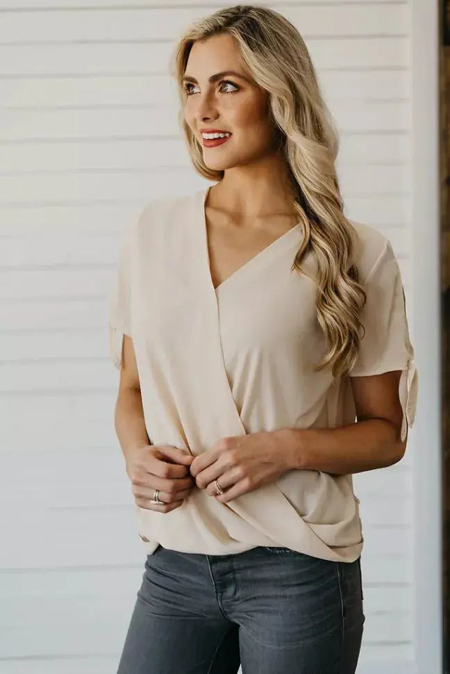 Martha Wrap Tie Top Stay Warm in Style