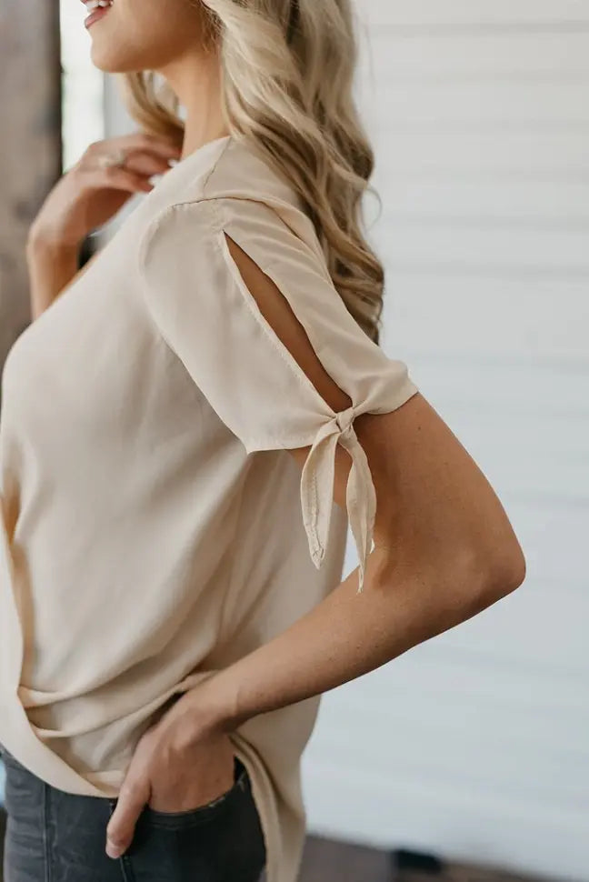 Martha Wrap Tie Top Stay Warm in Style