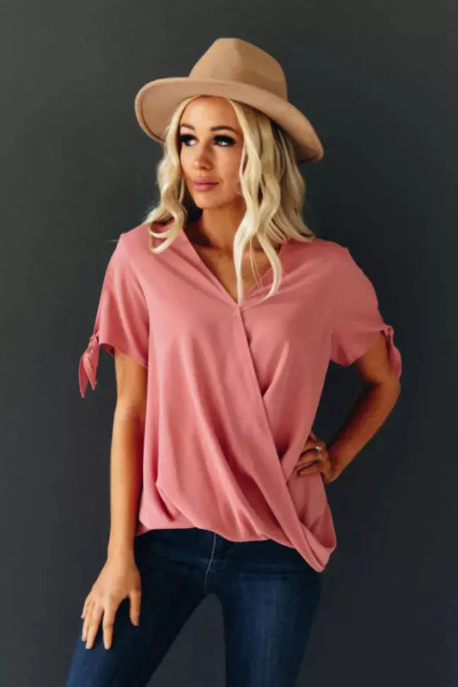 Martha Wrap Tie Top Stay Warm in Style