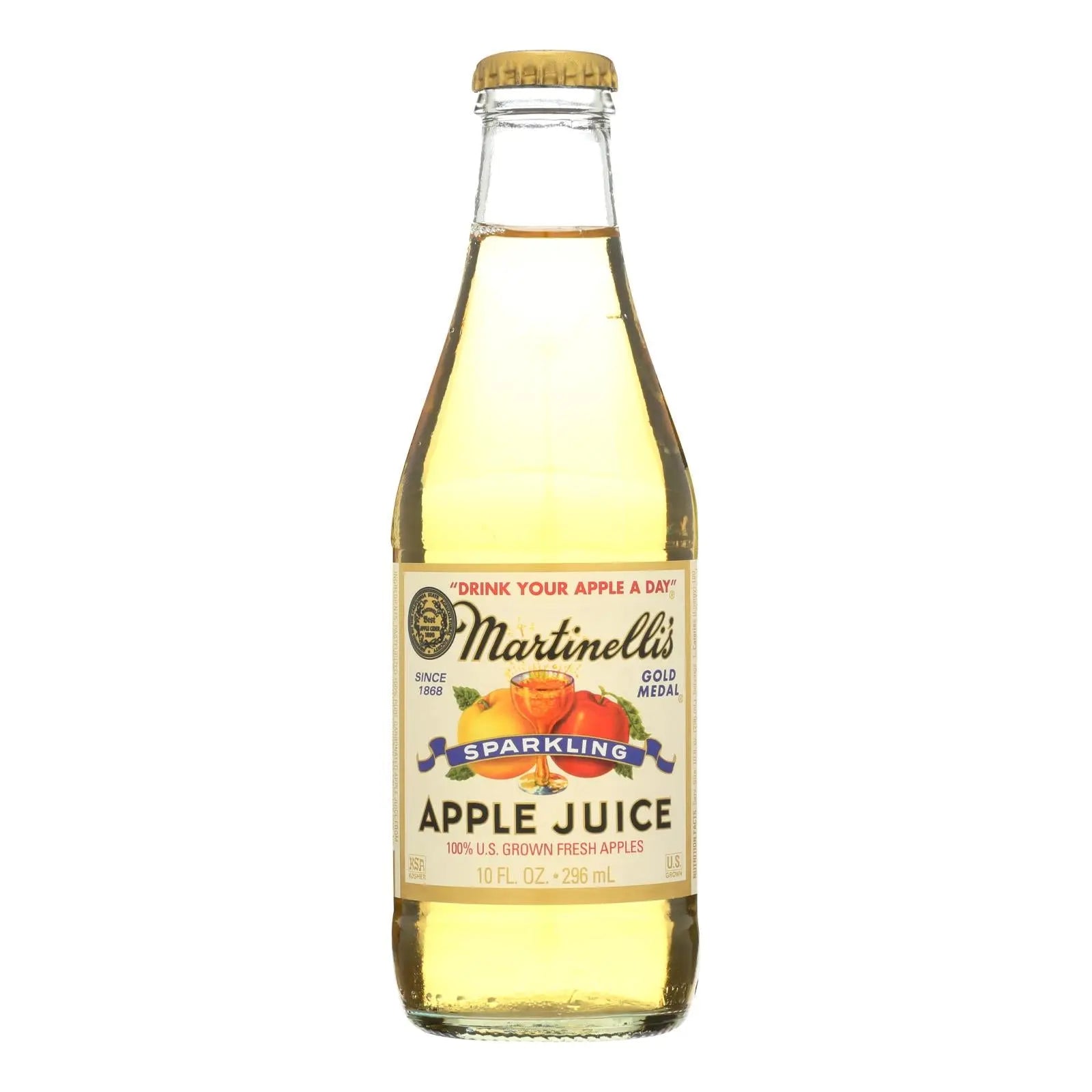 Martinelli’s Sparkling Apple Juice  - Case Of 12 - 10 Fz Martinelli's