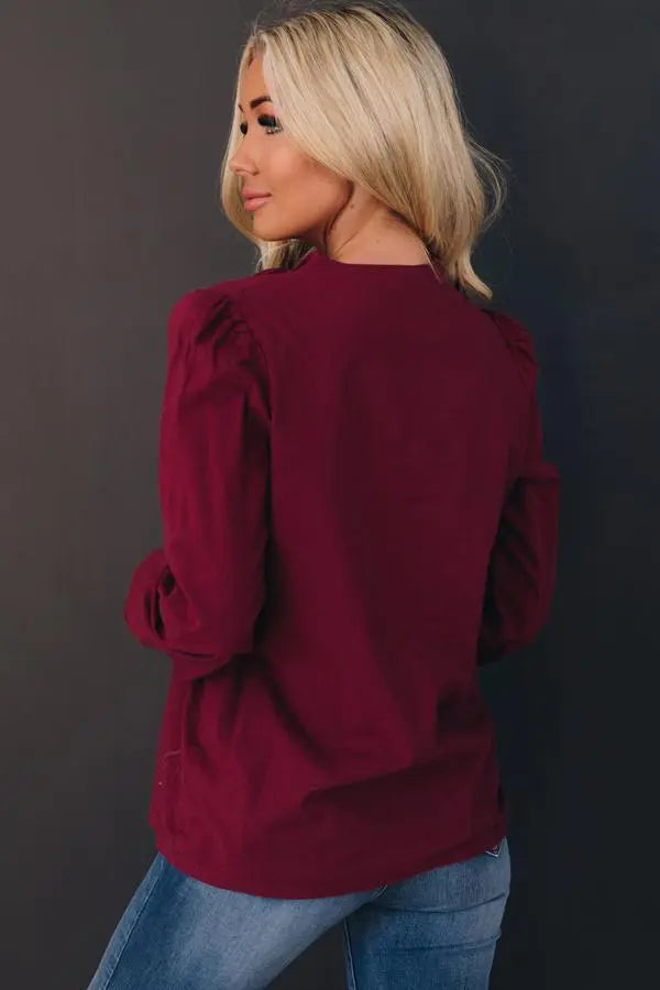 Marvin Ruffled Long Sleeve Top Stay Warm in Style
