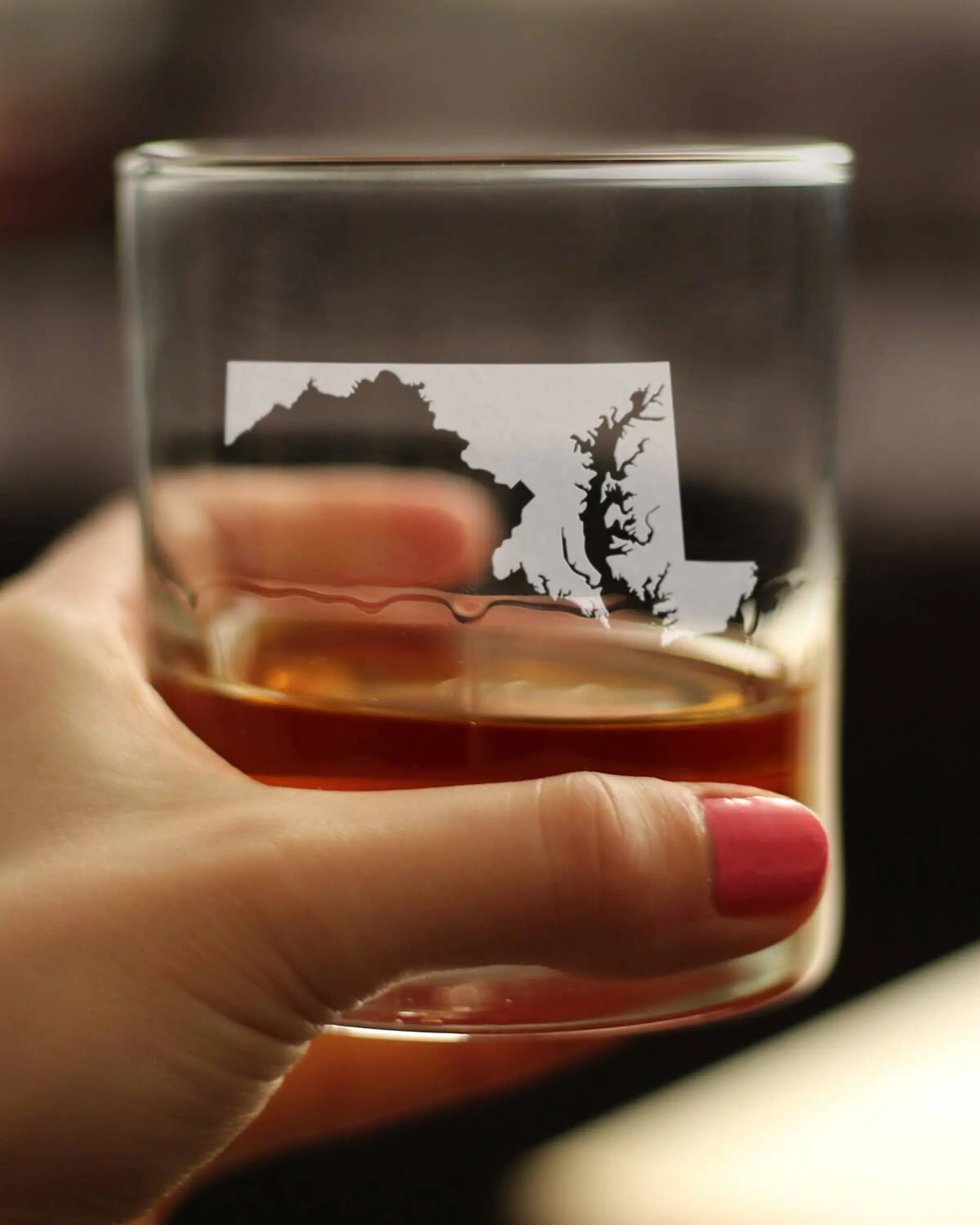 Maryland Outline Whiskey Rocks Glass - Marylanders Gifts Bevvee