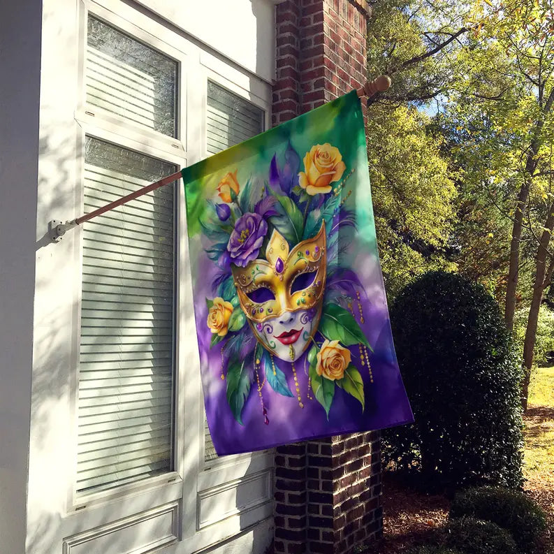 Mask Mardi Gras House Flag Caroline's Treasures