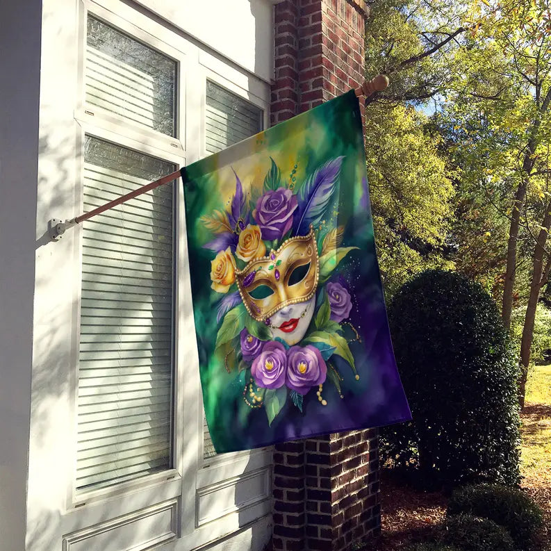 Mask Mardi Gras House Flag Caroline's Treasures