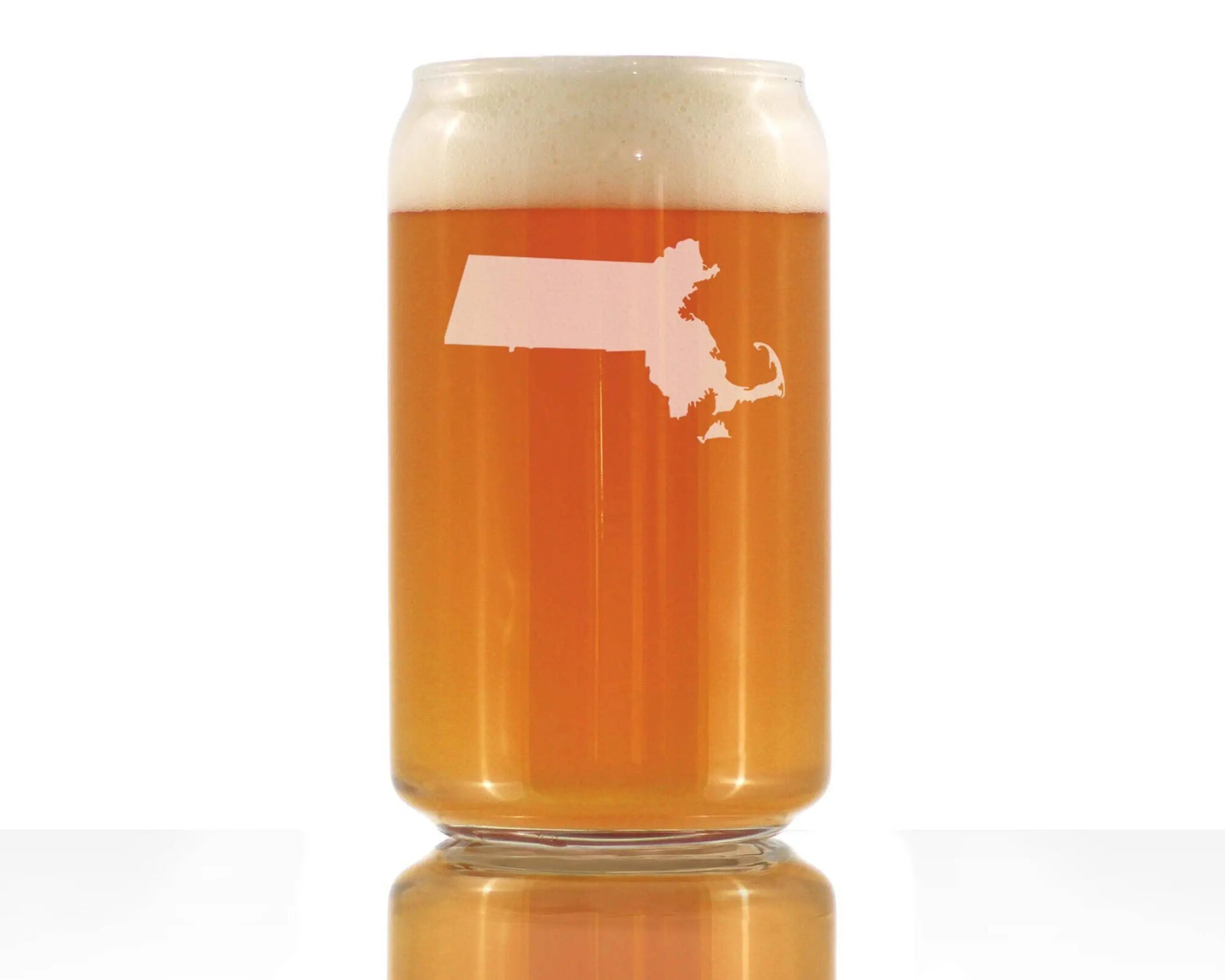 Massachusetts Beer Can Pint Glass - Bay Staters Gifts Bevvee