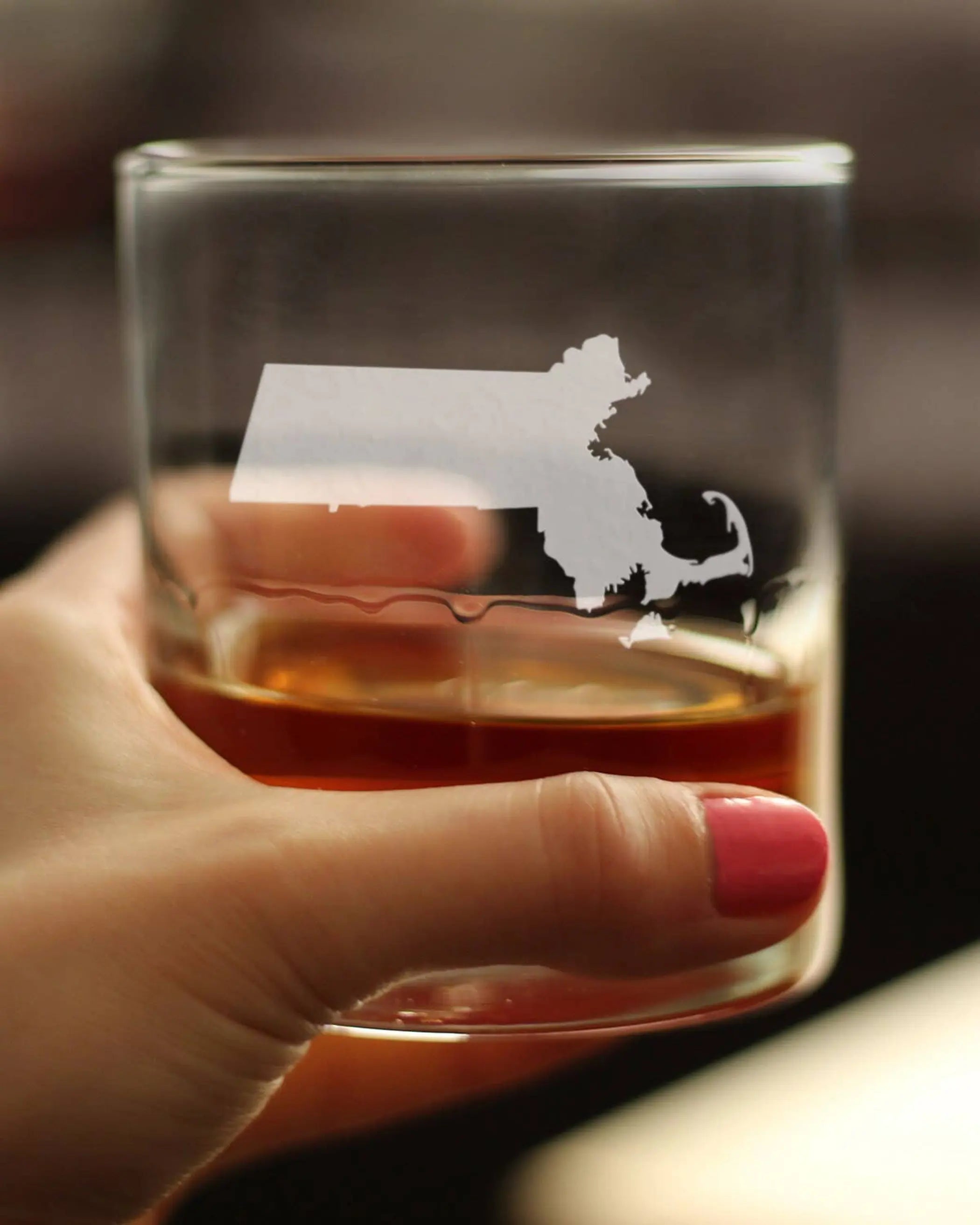 Massachusetts Whiskey Rocks Glass - Bay Staters Gifts Bevvee