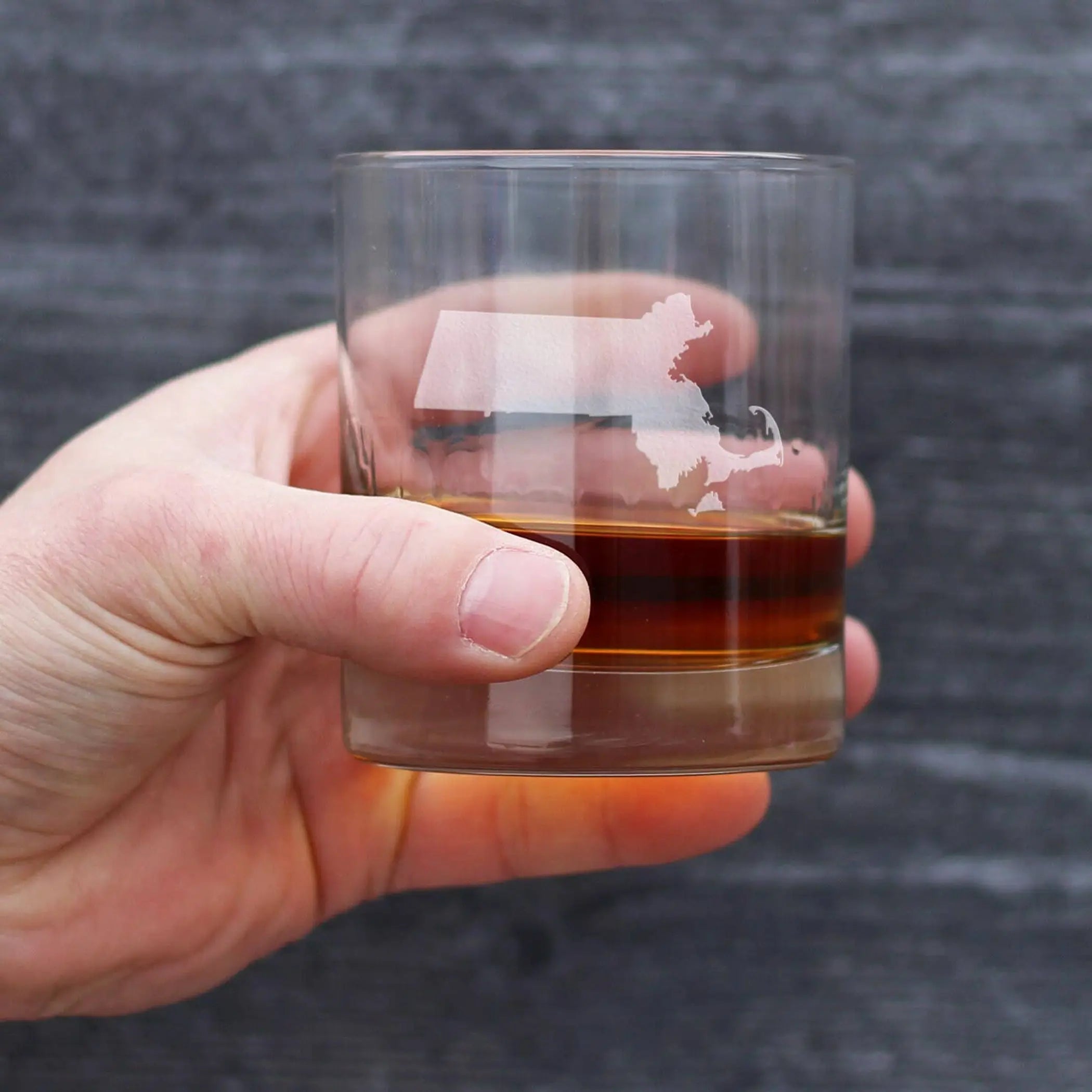 Massachusetts Whiskey Rocks Glass - Bay Staters Gifts Bevvee