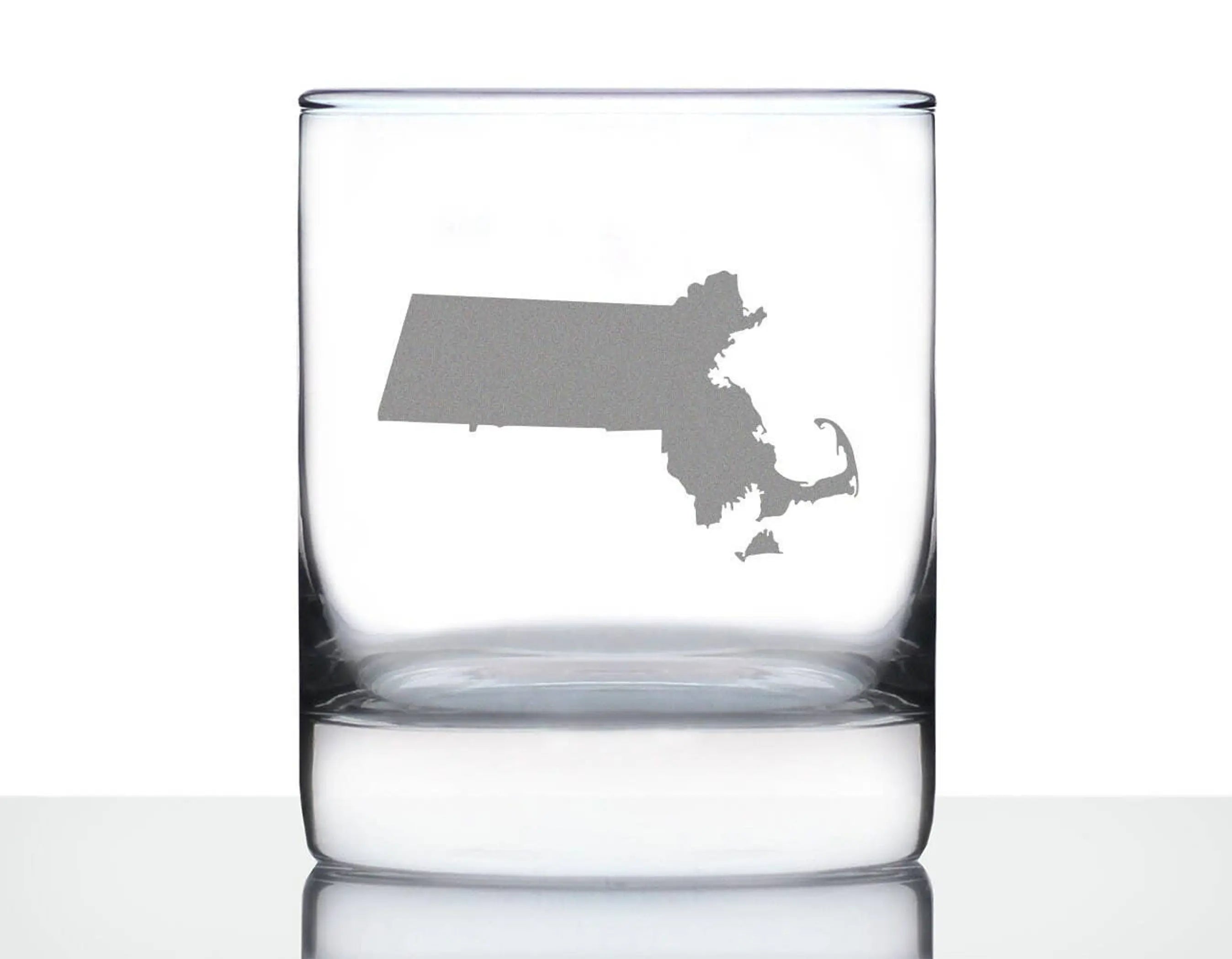 Massachusetts Whiskey Rocks Glass - Bay Staters Gifts Bevvee