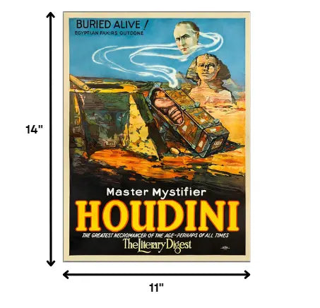 Master Mystifier Houdini Vintage Magic Unframed Print Wall Art Homeroots Home Decor