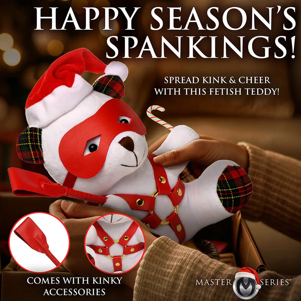 Master Series Holiday Bondage Bear White XR Brands