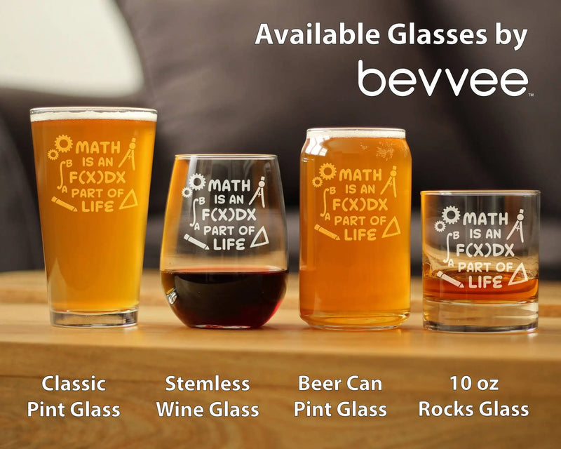 Math Integral Stemless Wine Glass - Mathematician Gifts Bevvee