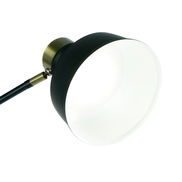 Matte Black and Antiqued Brass LED Adjustable Desk Lamp Homeroots Lighting