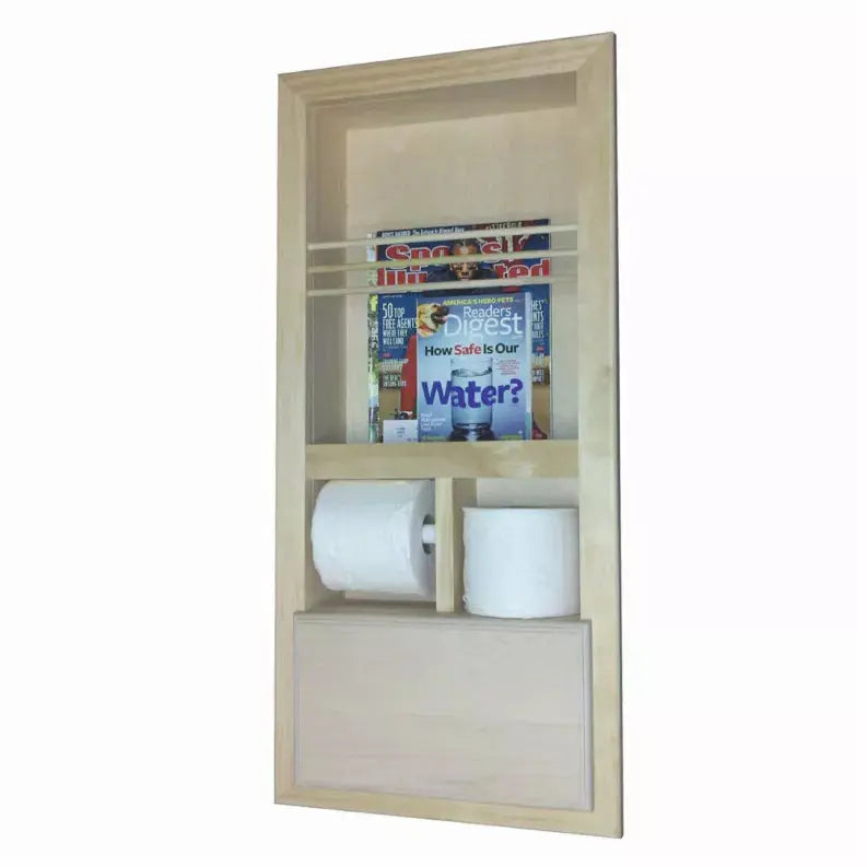 McIntosh Toilet Paper Holder Recessed Magazine Rack WG Wood Products, LLC