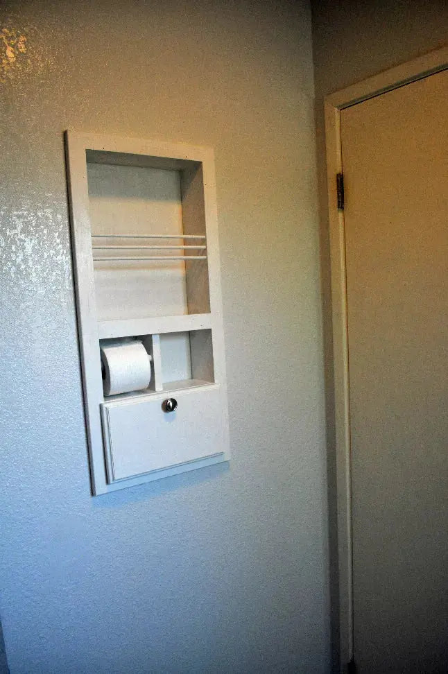 McIntosh Toilet Paper Holder Recessed Magazine Rack WG Wood Products, LLC