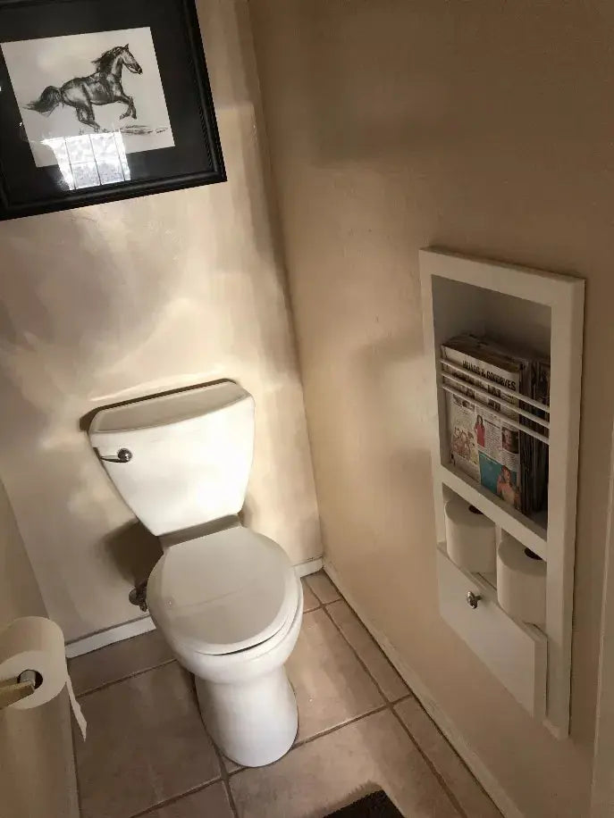 McIntosh Toilet Paper Holder Recessed Magazine Rack WG Wood Products, LLC