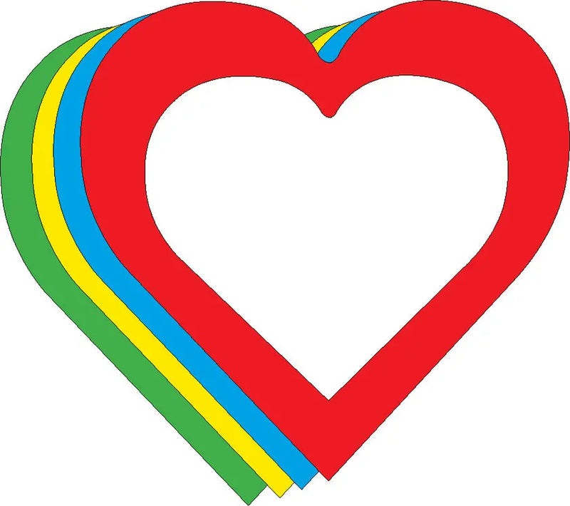 Medium Open Heart Assorted Color Creative Cut-Outs Creative Shapes