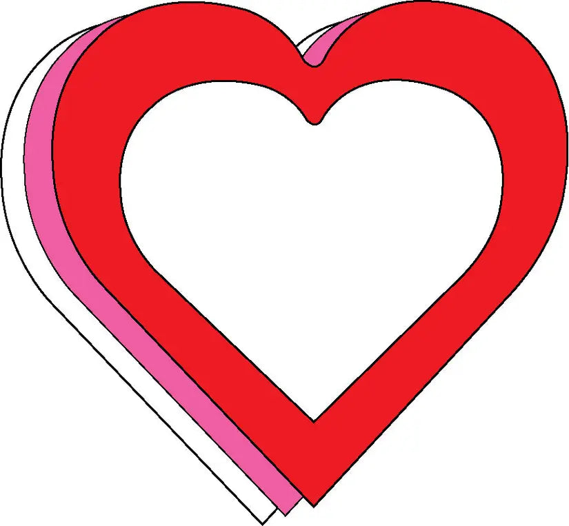 Medium Open Heart Tri-Color Creative Cut-Outs Creative Shapes