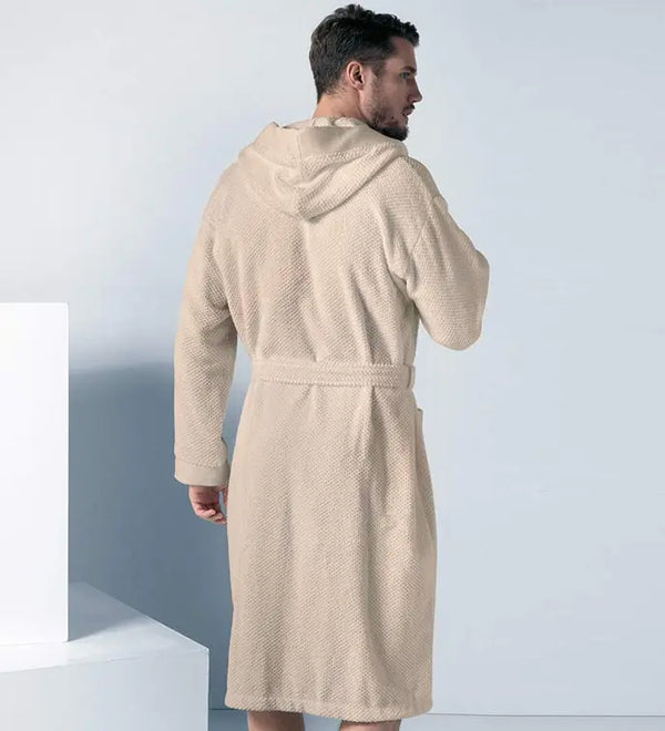 Men's Turkish Cotton Hooded Terry Bathrobe Seren