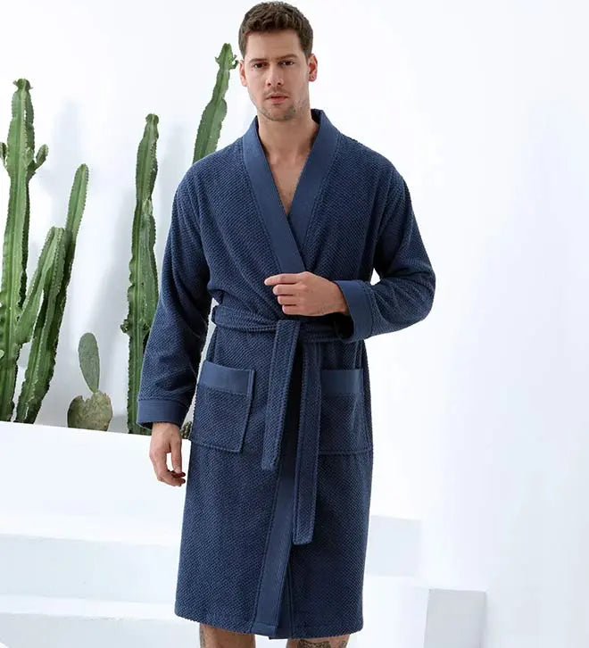 Men's Turkish Cotton Terry Cloth Kimono Robe Seren
