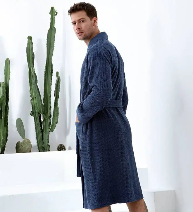 Men's Turkish Cotton Terry Cloth Kimono Robe Seren