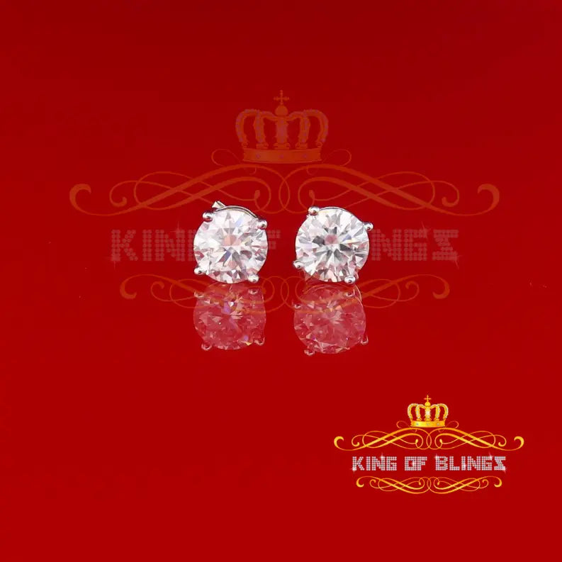 Men's/Women's stud 925 silver With 4.50ct Round VVS 'D' Moissanite Stud CZ Earrings King Of Bling