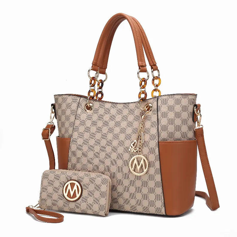 Merlina 2 Piece Women Tote Handbag with Wallet MKF Collection by Mia K.