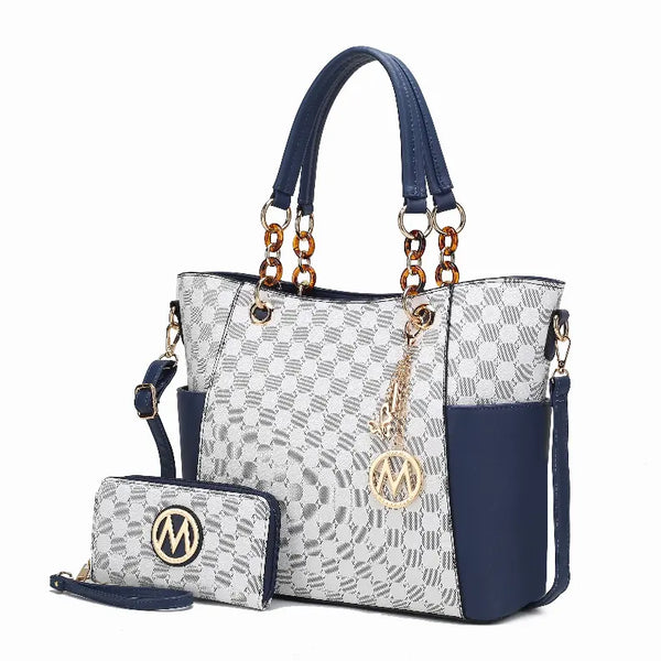 Merlina 2 Piece Women Tote Handbag with Wallet MKF Collection by Mia K.