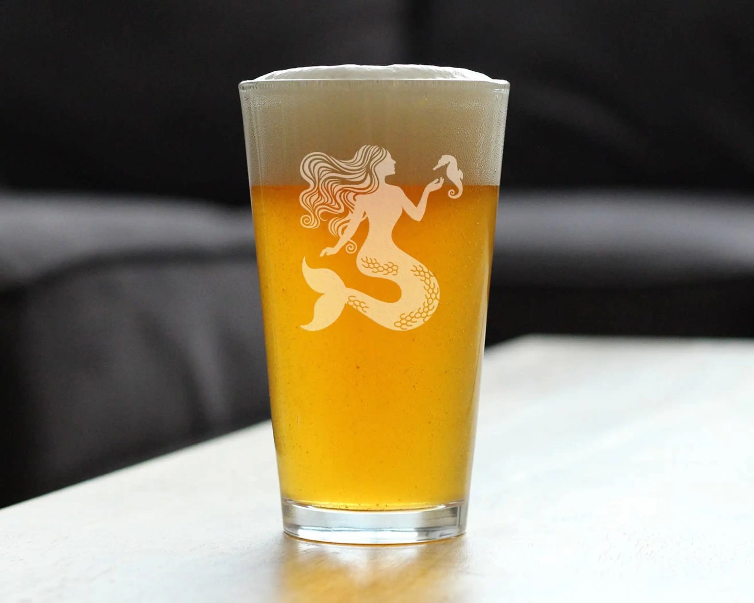 Mermaid Pint Glass for Beer - Beach Gifts and Decor Bevvee