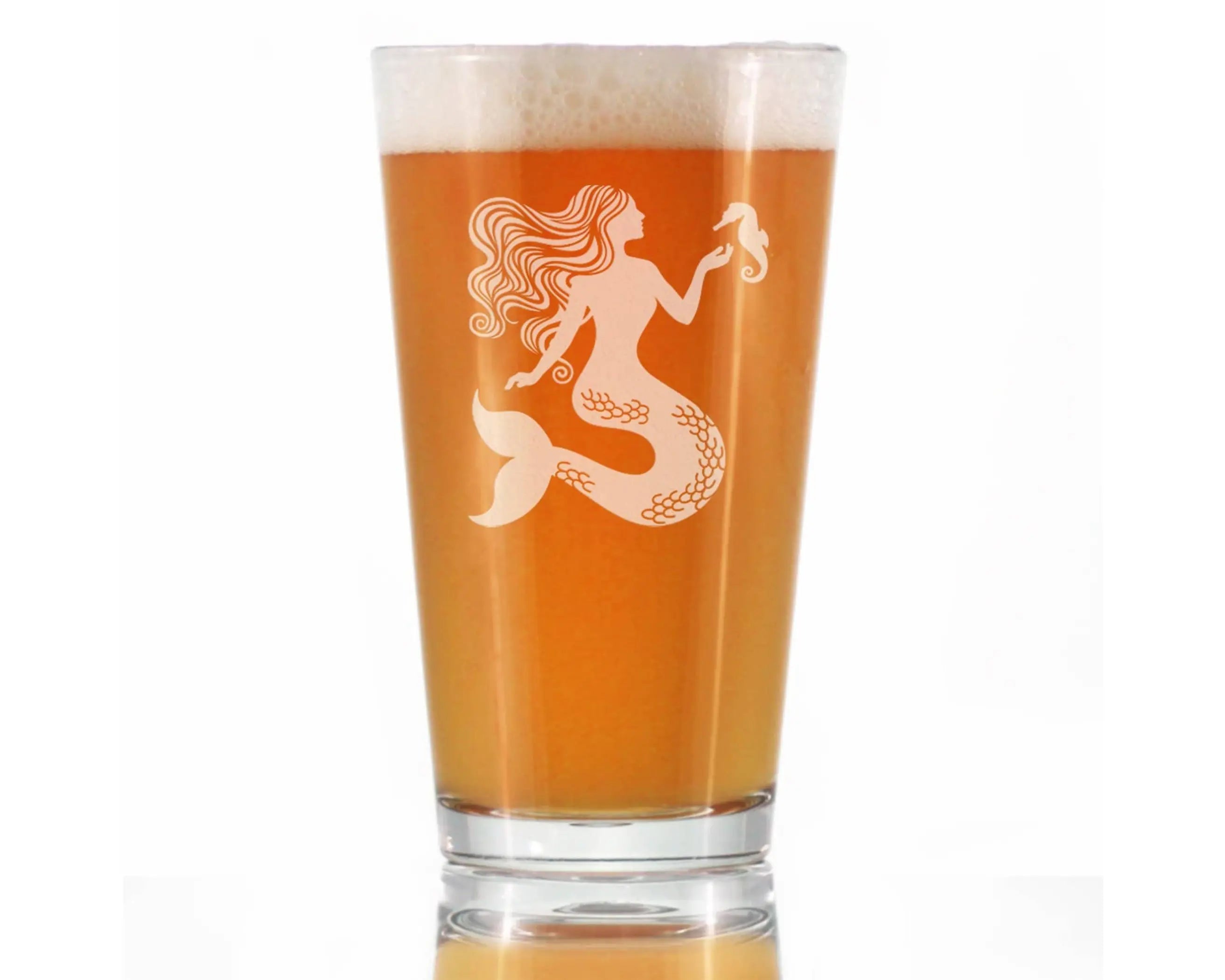 Mermaid Pint Glass for Beer - Beach Gifts and Decor Bevvee