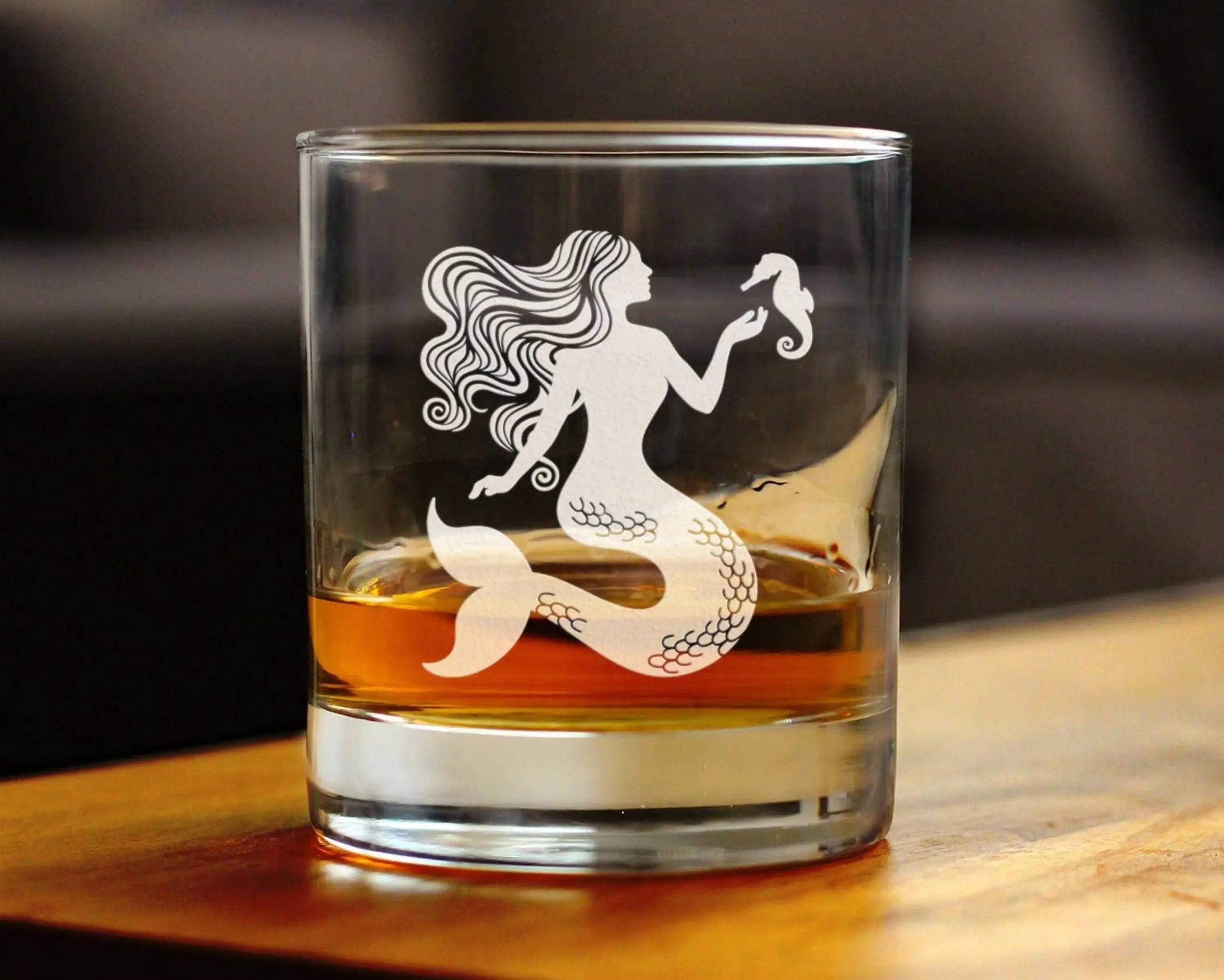 Mermaid Whiskey Rocks Glass - Beach Gifts and Decor Bevvee
