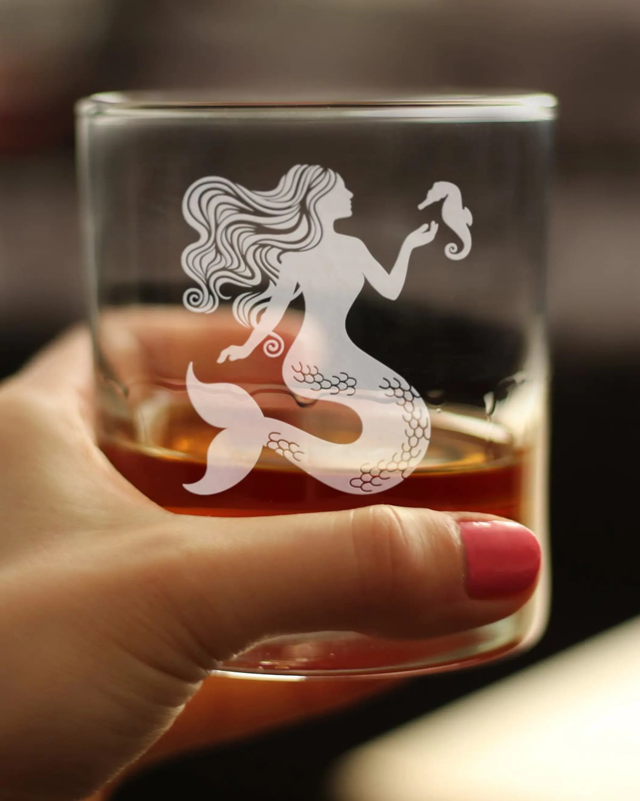 Mermaid Whiskey Rocks Glass - Beach Gifts and Decor Bevvee