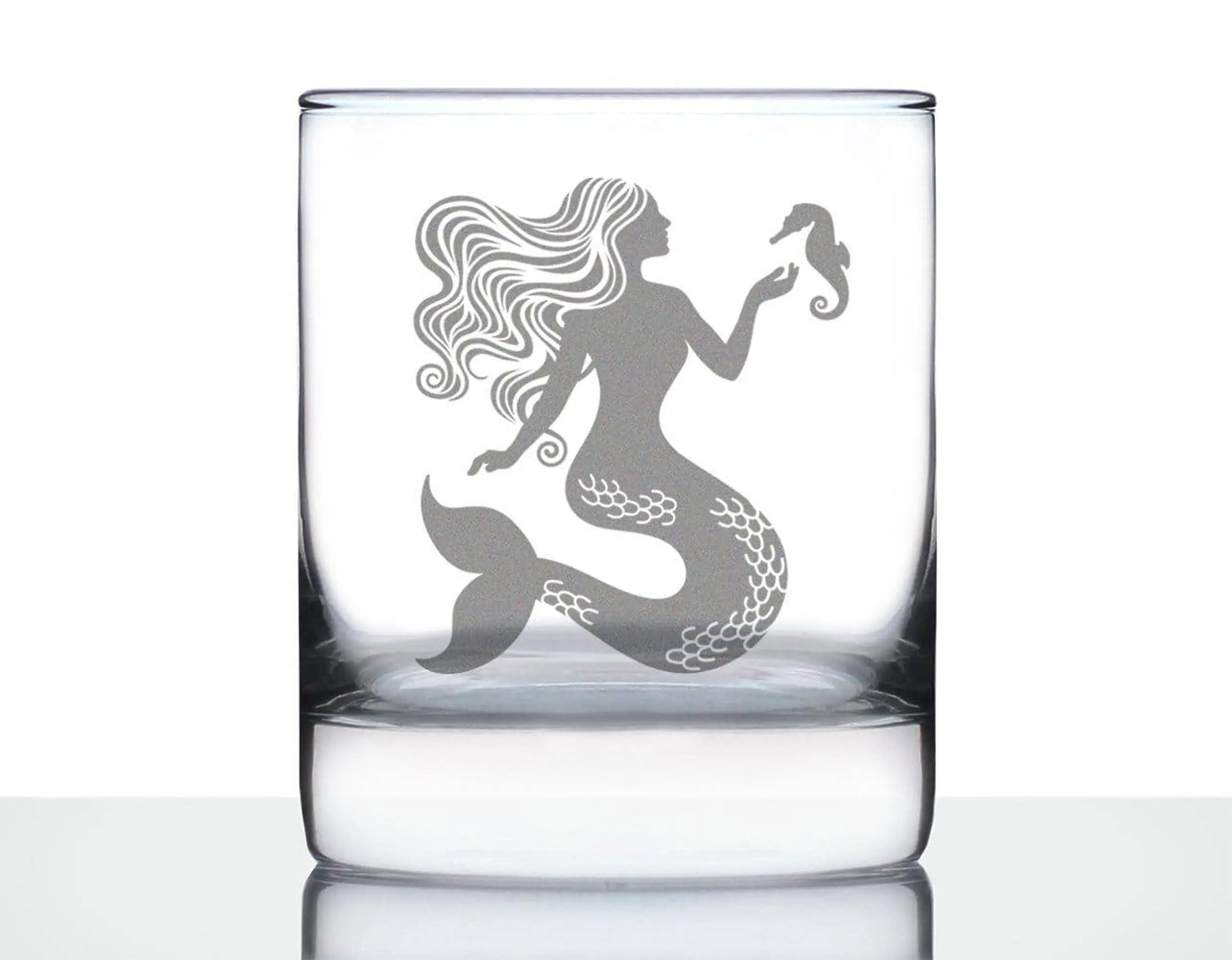 Mermaid Whiskey Rocks Glass - Beach Gifts and Decor Bevvee