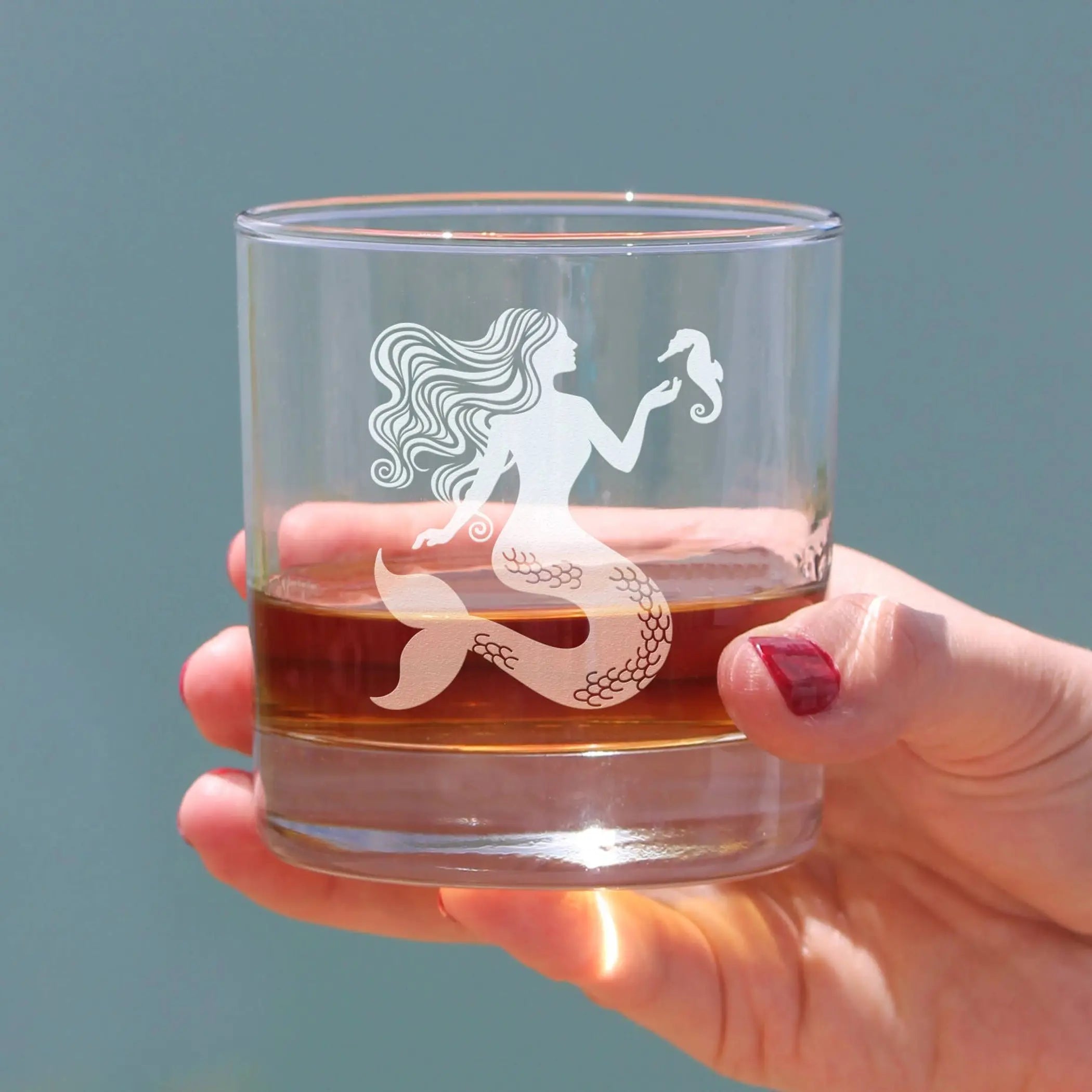 Mermaid Whiskey Rocks Glass - Beach Gifts and Decor Bevvee