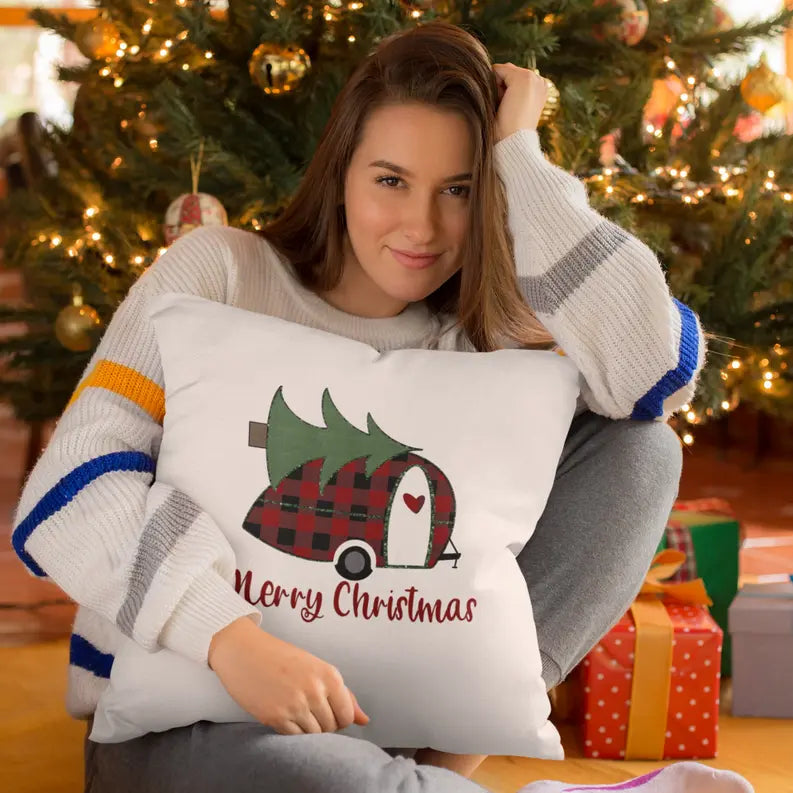 Merry Christmas Camper Pillow Dream Team Designs