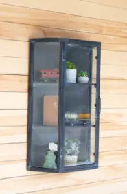 Metal Wall Cabinet With Glass Door 19.5" X 7.5" X 30"T Kalalou