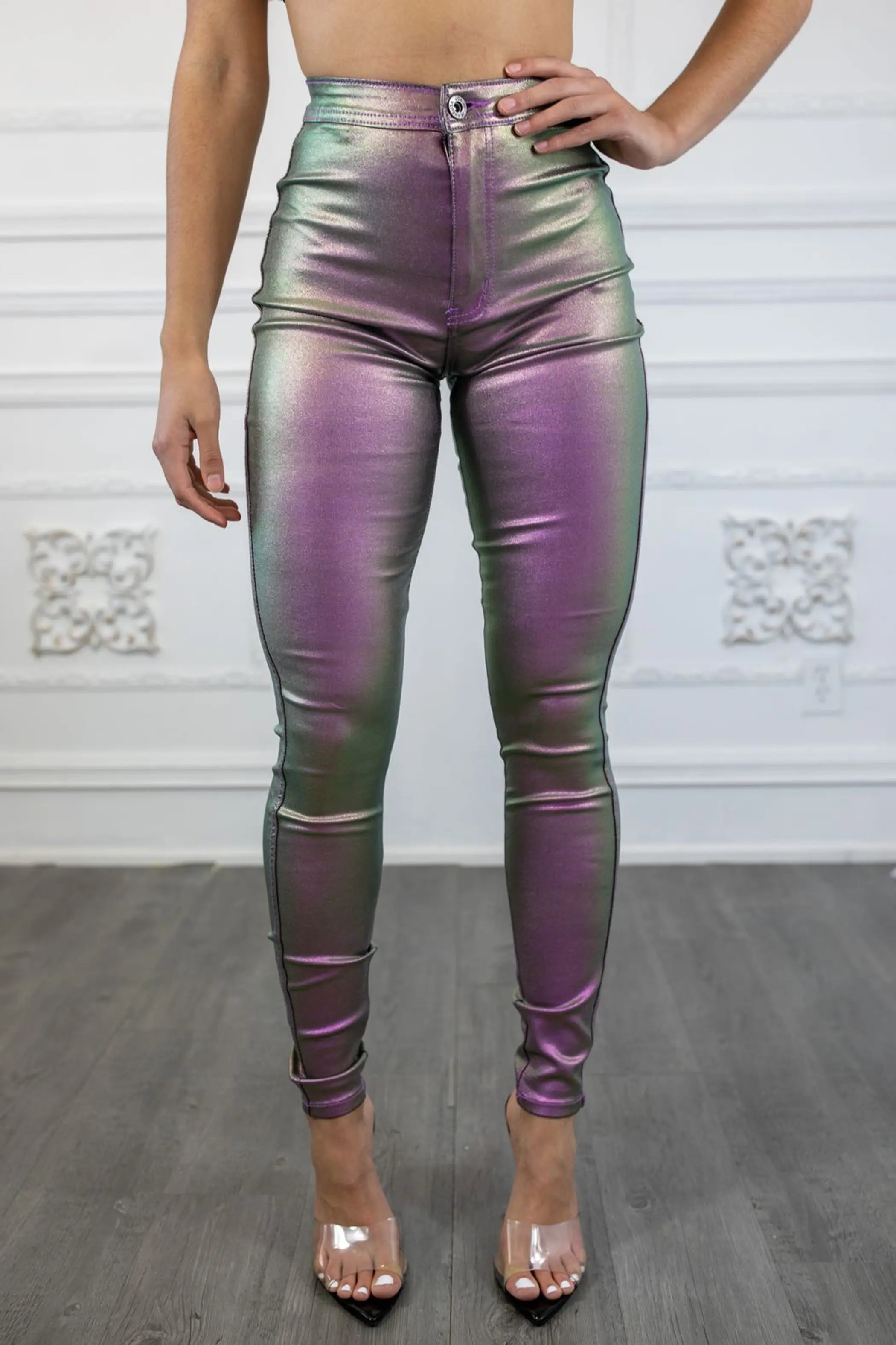 Metallic Dimensions Disco Stretch Pants SurelyMine
