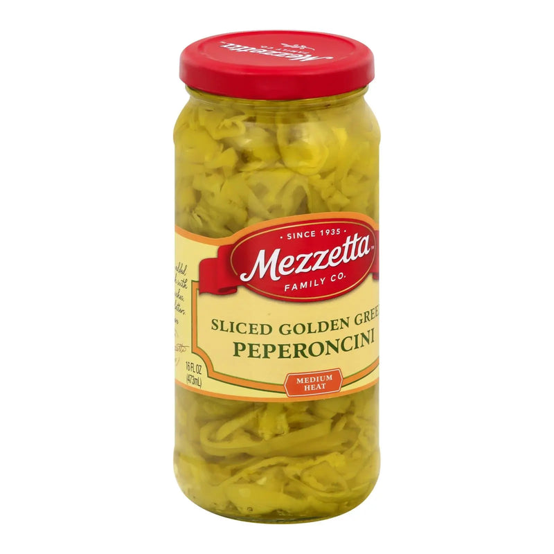 Mezzetta Deli Sliced Golden Greek Pepperoncini - Case Of 6 - 16 Fl Oz. Mezzetta