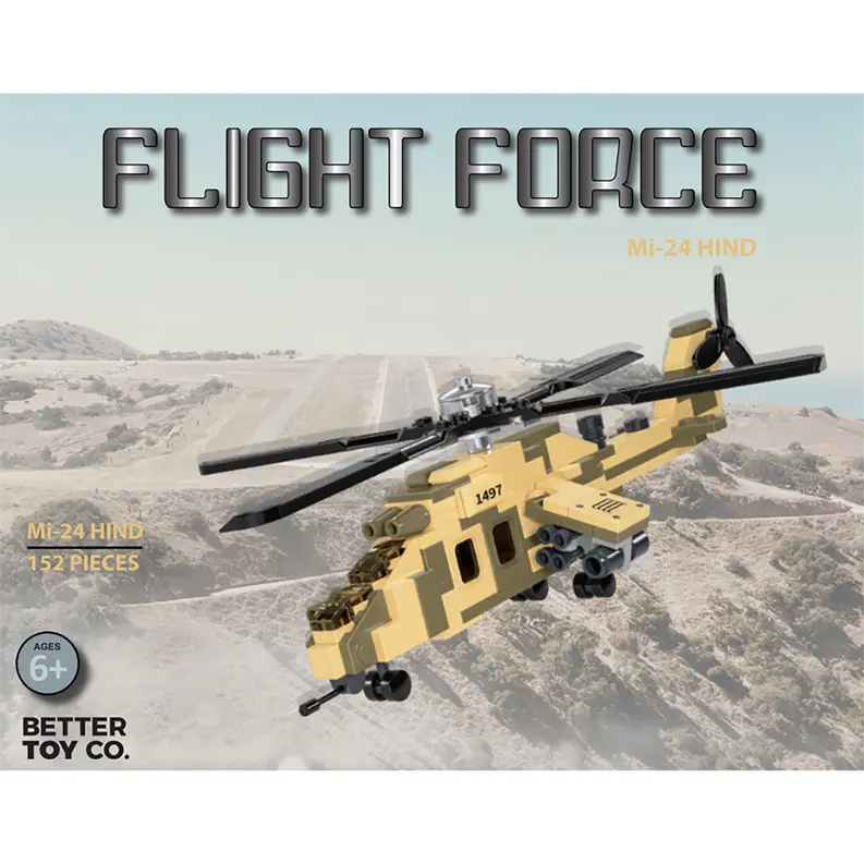 Mi-24 Hind Helicopter Flight Force Building Brick Kit (152 pcs) Texas Toy Distribution