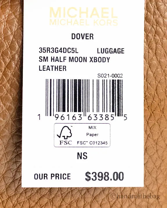 Michael Kors Dover Small Luggage Half Moon Crossbody Bag JV Deals