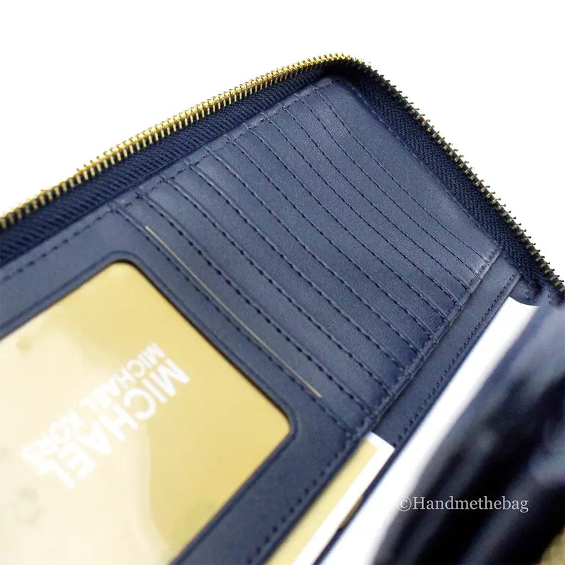 Michael Kors Jet Set Travel Large Navy Continental Wallet JV Deals
