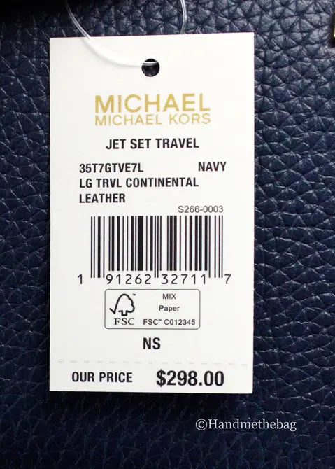 Michael Kors Jet Set Travel Large Navy Continental Wallet JV Deals