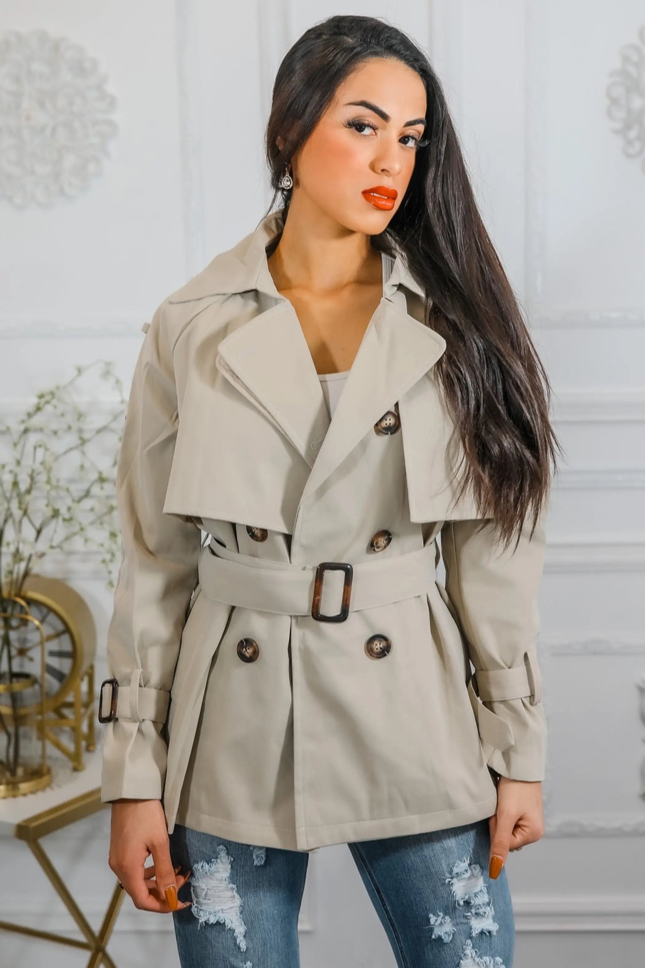 Mid Length Trench Coat Jacket SurelyMine