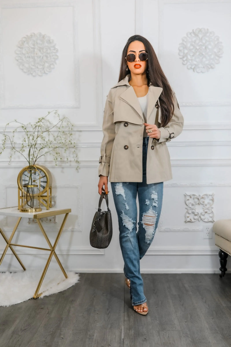 Mid Length Trench Coat Jacket SurelyMine