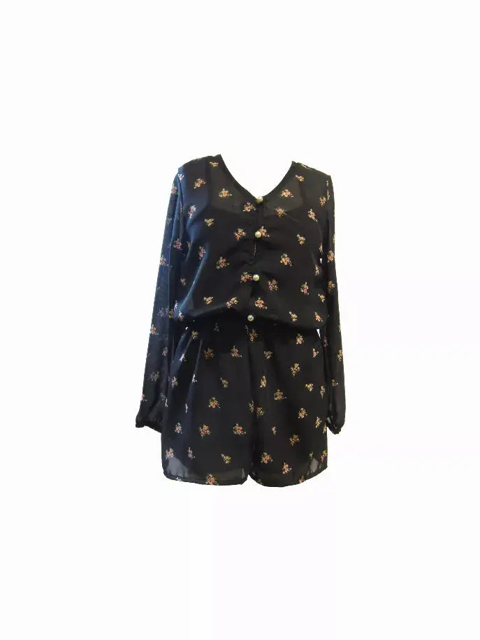 Midnight Flowers Romper Tru Luv
