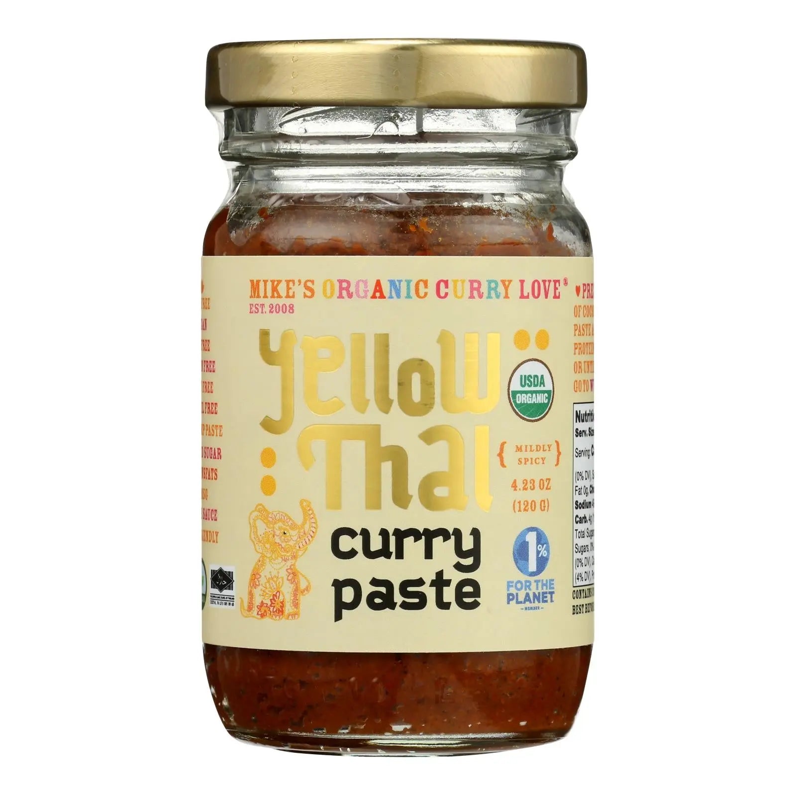 Mike's Organic Curry Love - Curypste Organic Yellow Thai - Case Of 6-4.23 Oz Mike's Organic Curry Love