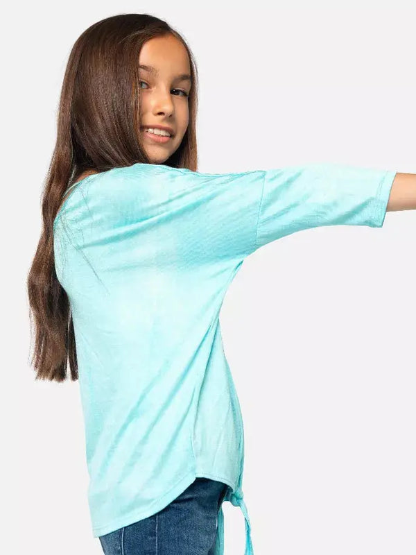 Mineral Wash Tie Front Top With Criss Cross Back Little Mass